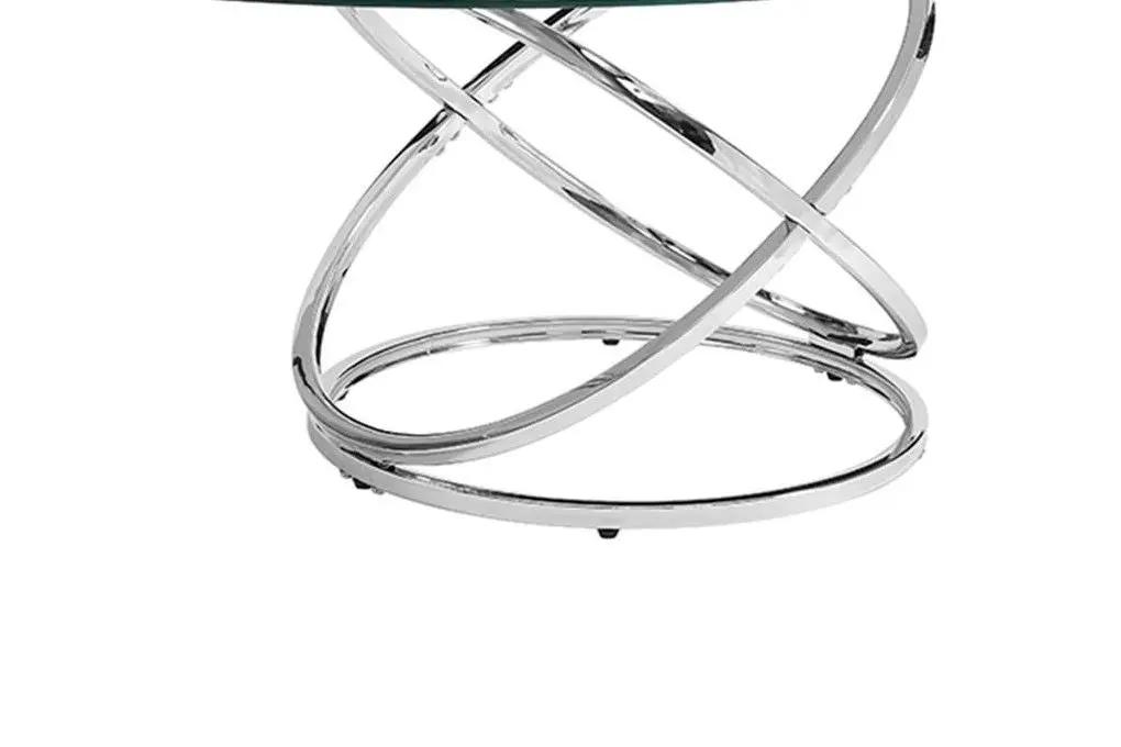 Chrome Cocktail Table Set with Sleek Metal Finish