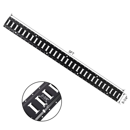 12-Piece E-Track Tie-Down Rail Kit by HouseOfZazla, black metal rails, 5 ft length on Tampa Home & Garden Store