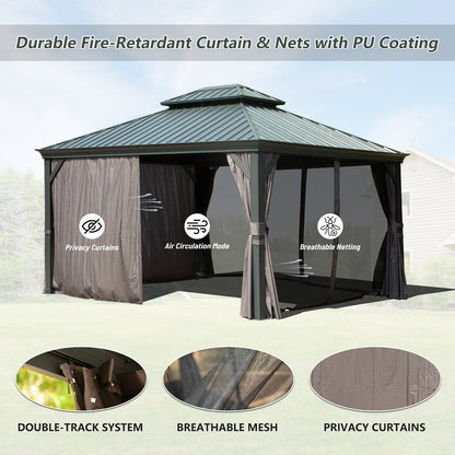 10x12 Outdoor Hardtop Gazebo and Aluminum Frame