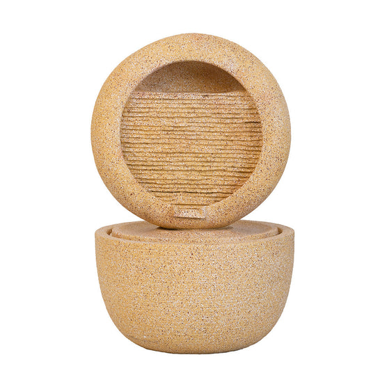 Cement round water fountain with light and pump by HouseOfZazla, tan speckled on Tampa Home & Garden Store
