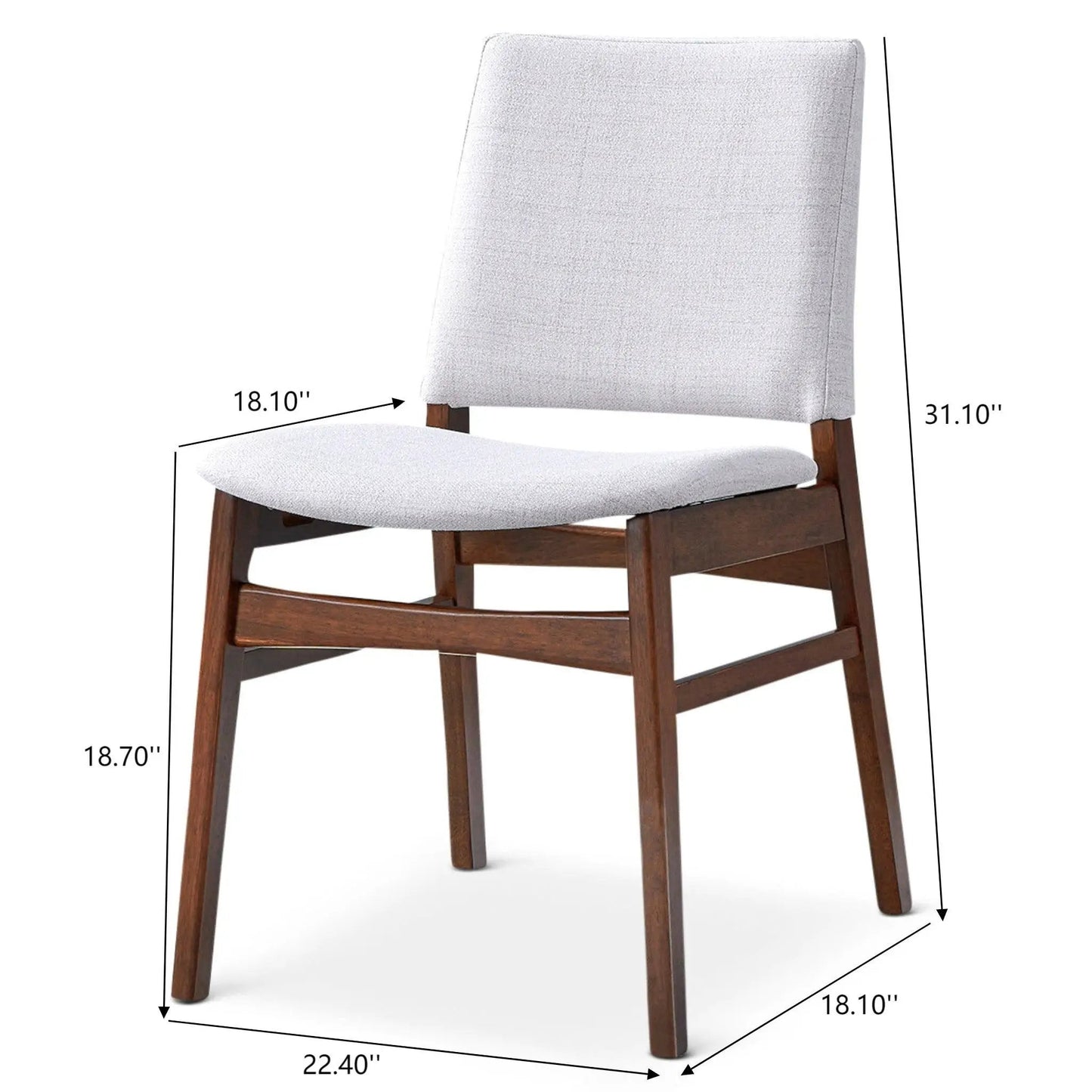 Gusto Dining Chair Set of 2 Brown and Light Gray