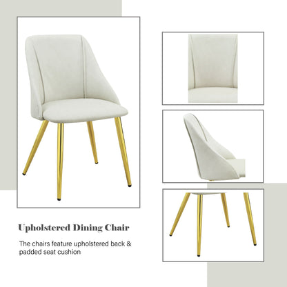 White synthetic leather side chair set of 2 with chrome legs by HouseOfZazla on Tampa Home & Garden Store