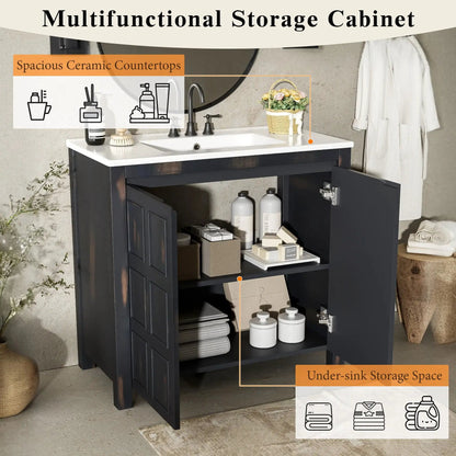 Bathroom Vanity Organizer with Sink and Cabinet
