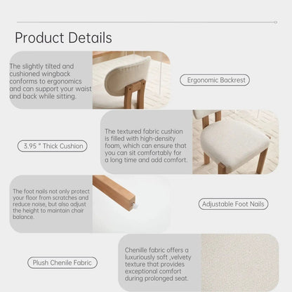 Dining chairs 2 with ergonomic backrest and adjustable feet by Unique Piece Furniture on Tampa Home & Garden Store