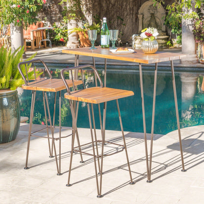 Dione Outdoor Industrial Bar Set of Acacia Wood