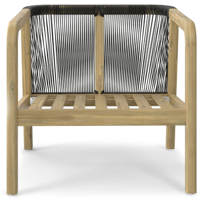 Palmetto outdoor conversation chair set of 2 with wood frame and black woven back on Tampa Home & Garden Store