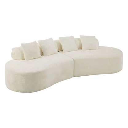 Modern Curved Sofa with Pillows for Living Room