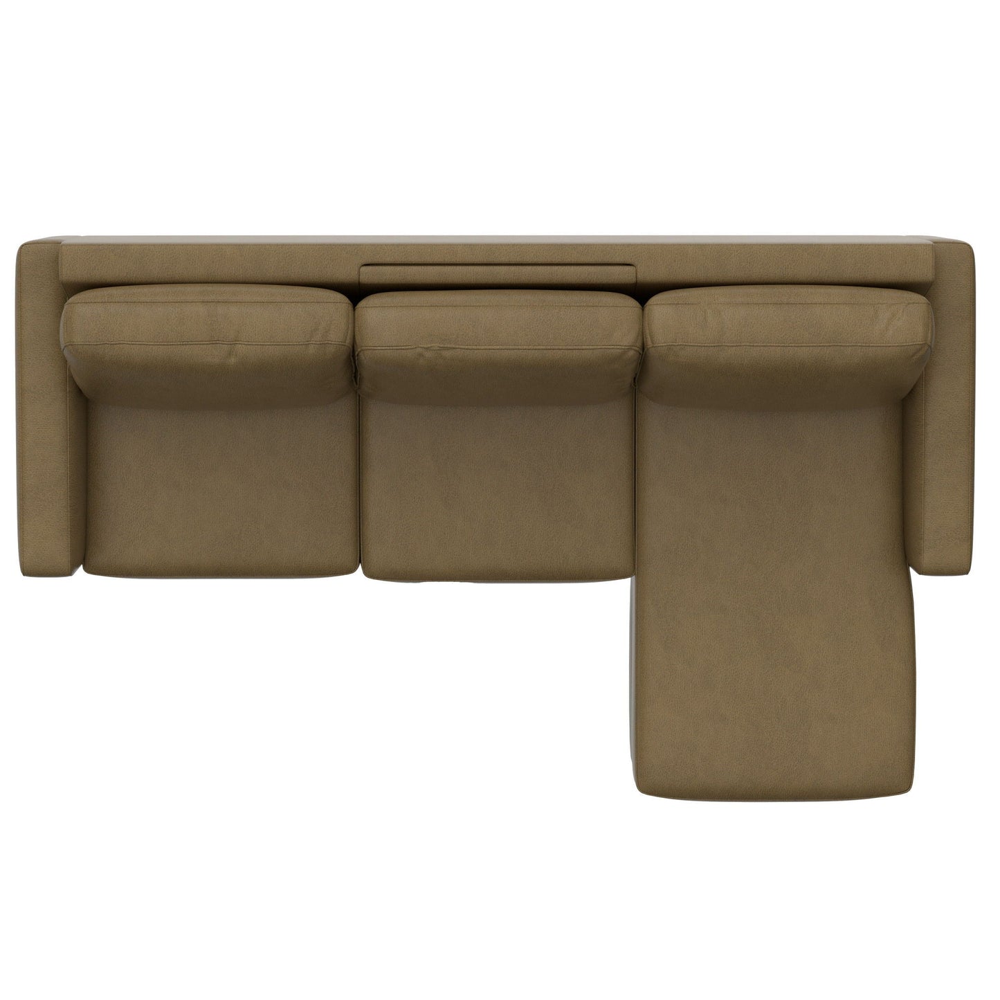 Brown Sofa And Chaise With Usb Charging Console