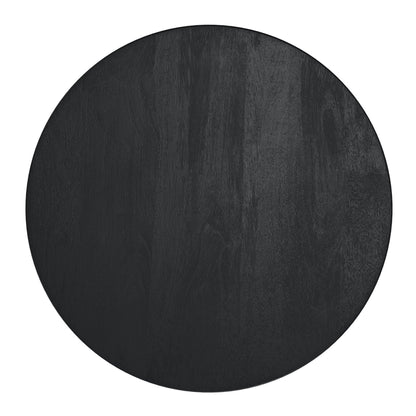 Solid mango wood drum silhouette side table in black finish by HouseOfZazla on Tampa Home & Garden Store