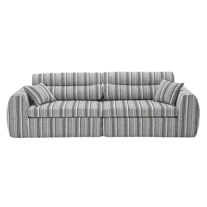 3 Seater sofa in gray striped fabric with 2 throw pillows Unique Piece Furniture on Tampa Home & Garden Store