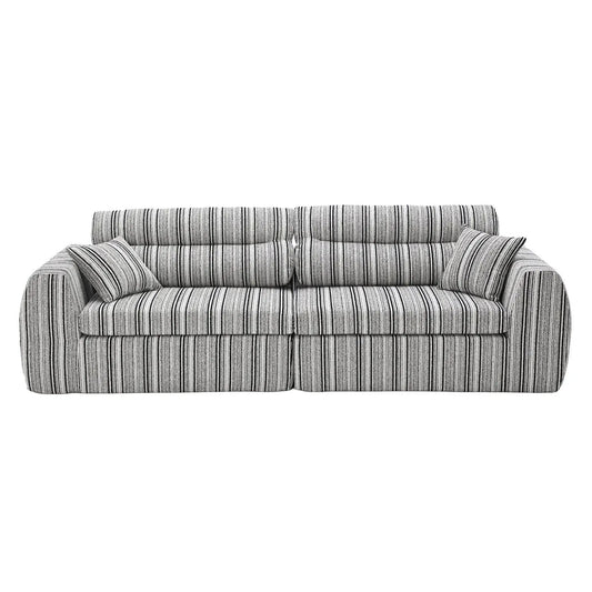 3 Seater sofa in gray striped fabric with 2 throw pillows Unique Piece Furniture on Tampa Home & Garden Store