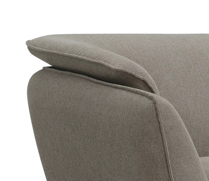 Nayeli Boucle Sofa, gray stationary sofa with textured boucle upholstery, close-up of armrest on Tampa Home & Garden Store