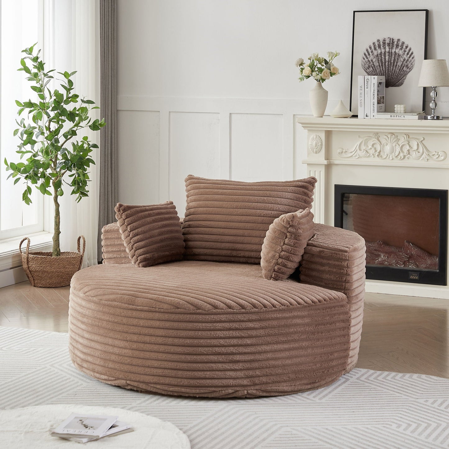 Modern single sofa with a backrest pillow