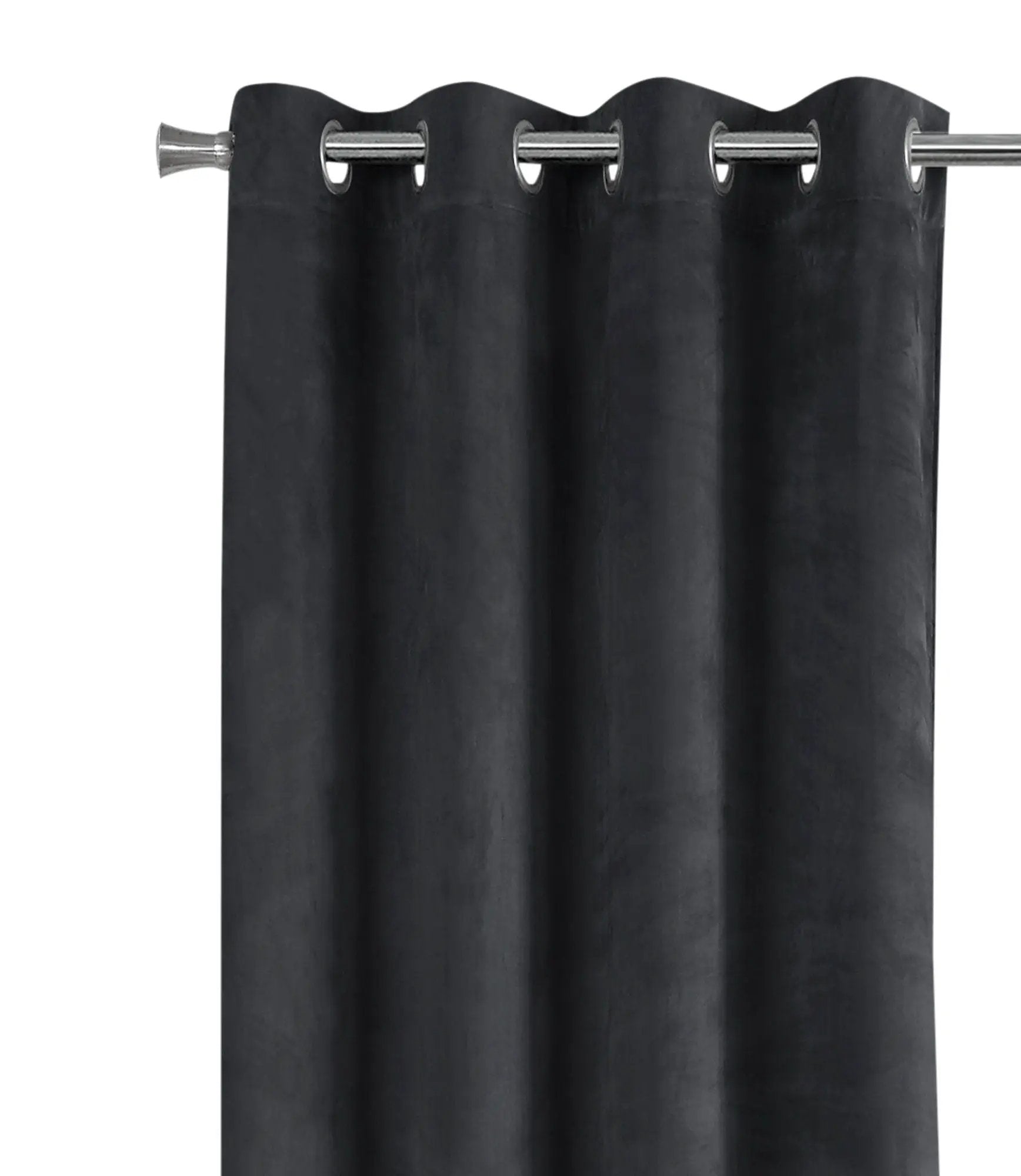 2-piece black curtain set with silver grommets, room-darkening, contemporary on Tampa Home & Garden Store