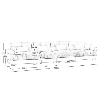 Super Comfort oversized modular sectional sofa, deep-seat L-shaped couch with 166 in length on Tampa Home & Garden Store