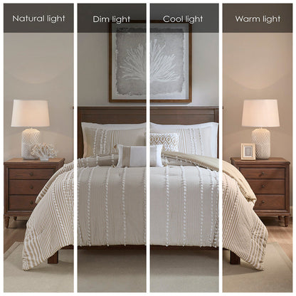 Full Queen Cotton Yarn Dyed Comforter Set