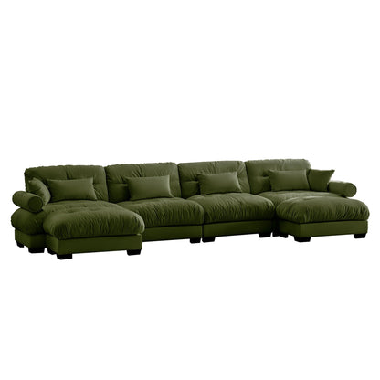 Oversized Modular Sofa with Movable Ottoman