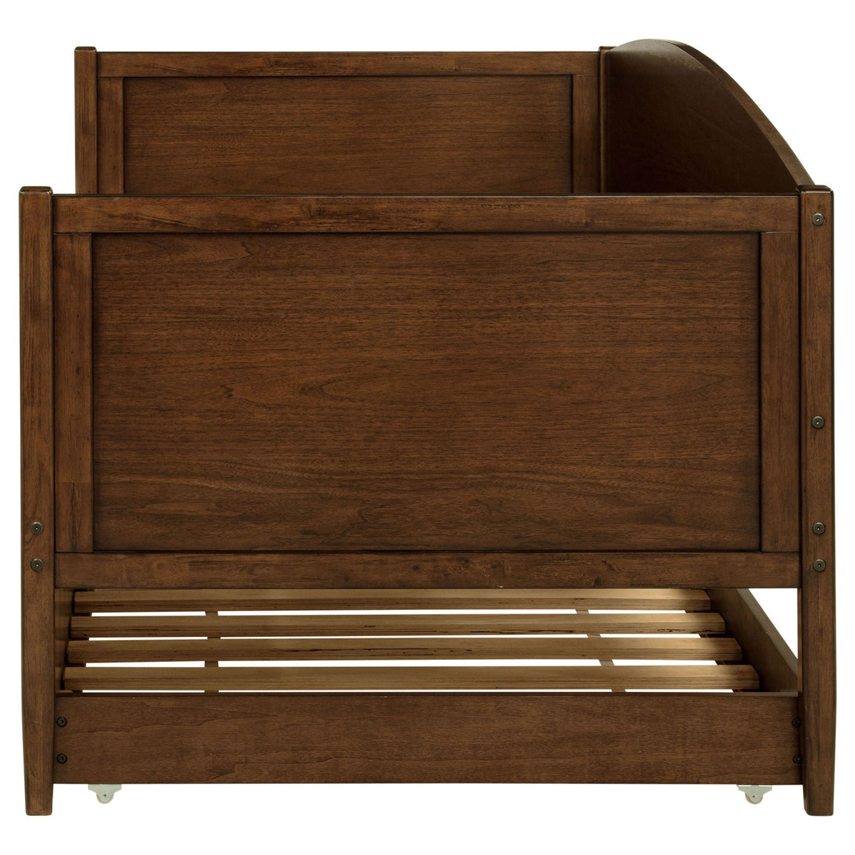 Fallbrook Twin Daybed with Trundle in walnut finish; solid wood frame with slatted trundle on Tampa Home & Garden Store