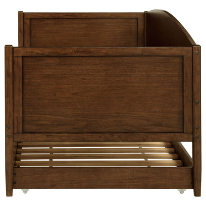 Fallbrook Twin Daybed with Trundle in walnut finish; solid wood frame with slatted trundle on Tampa Home & Garden Store