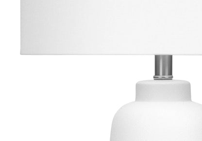 Table lamp ceramic cream with textured fabric shade and metal stem on Tampa Home & Garden Store