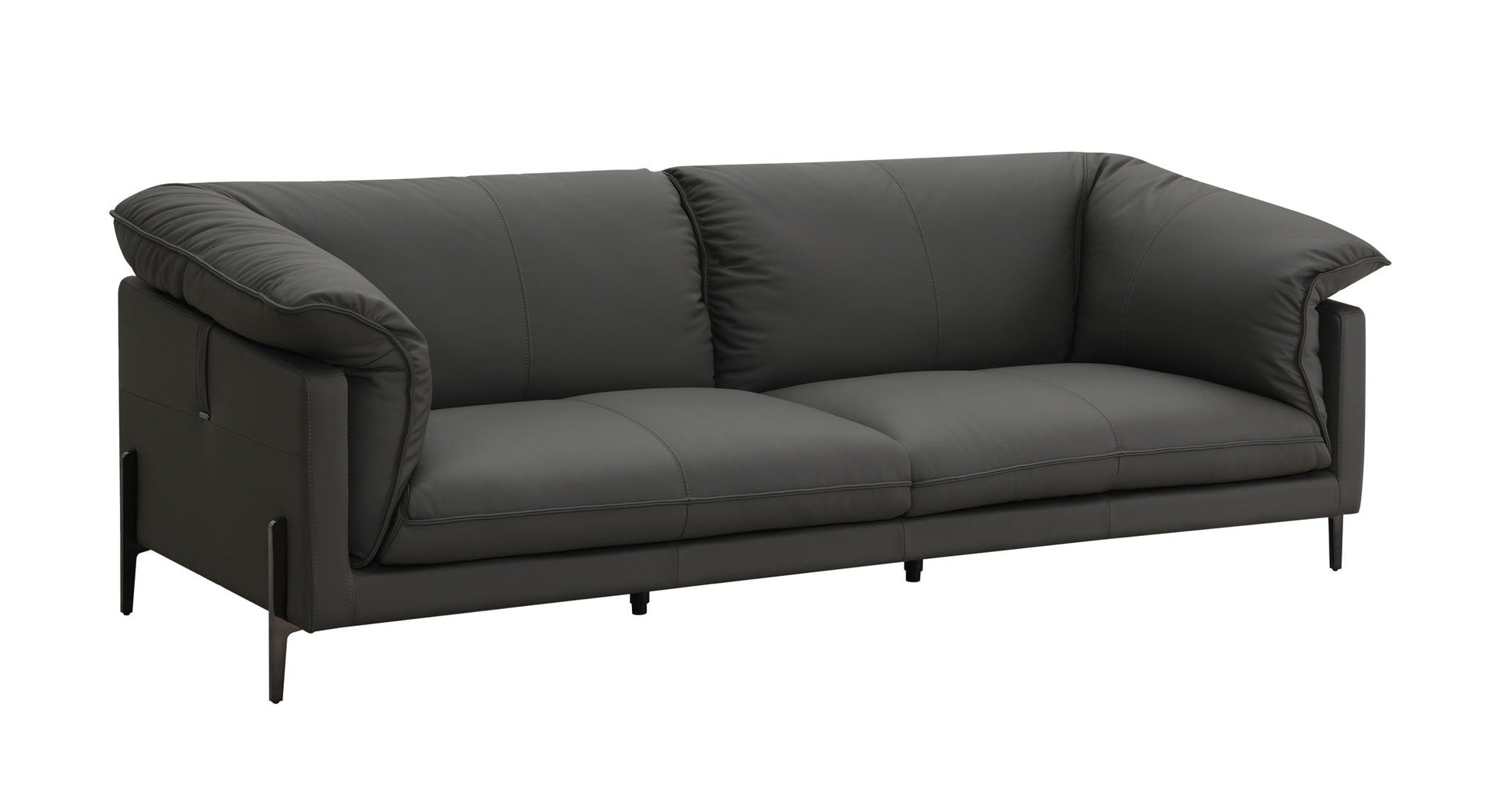 Tadi Top Grain Leather Loveseat black by HouseOfZazla, stationary sofa on Tampa Home & Garden Store