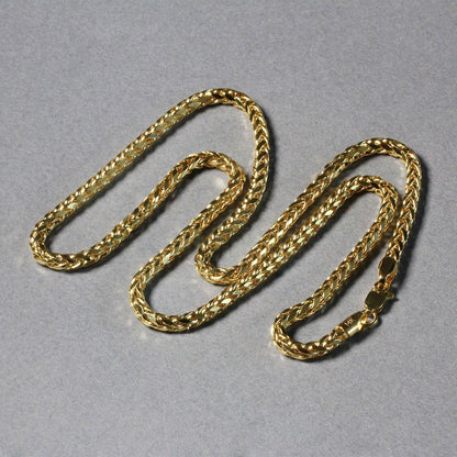 Franco chain necklace set of 3, 3.15mm, 14k yellow gold diamond-cut round links on Tampa Home & Garden Store