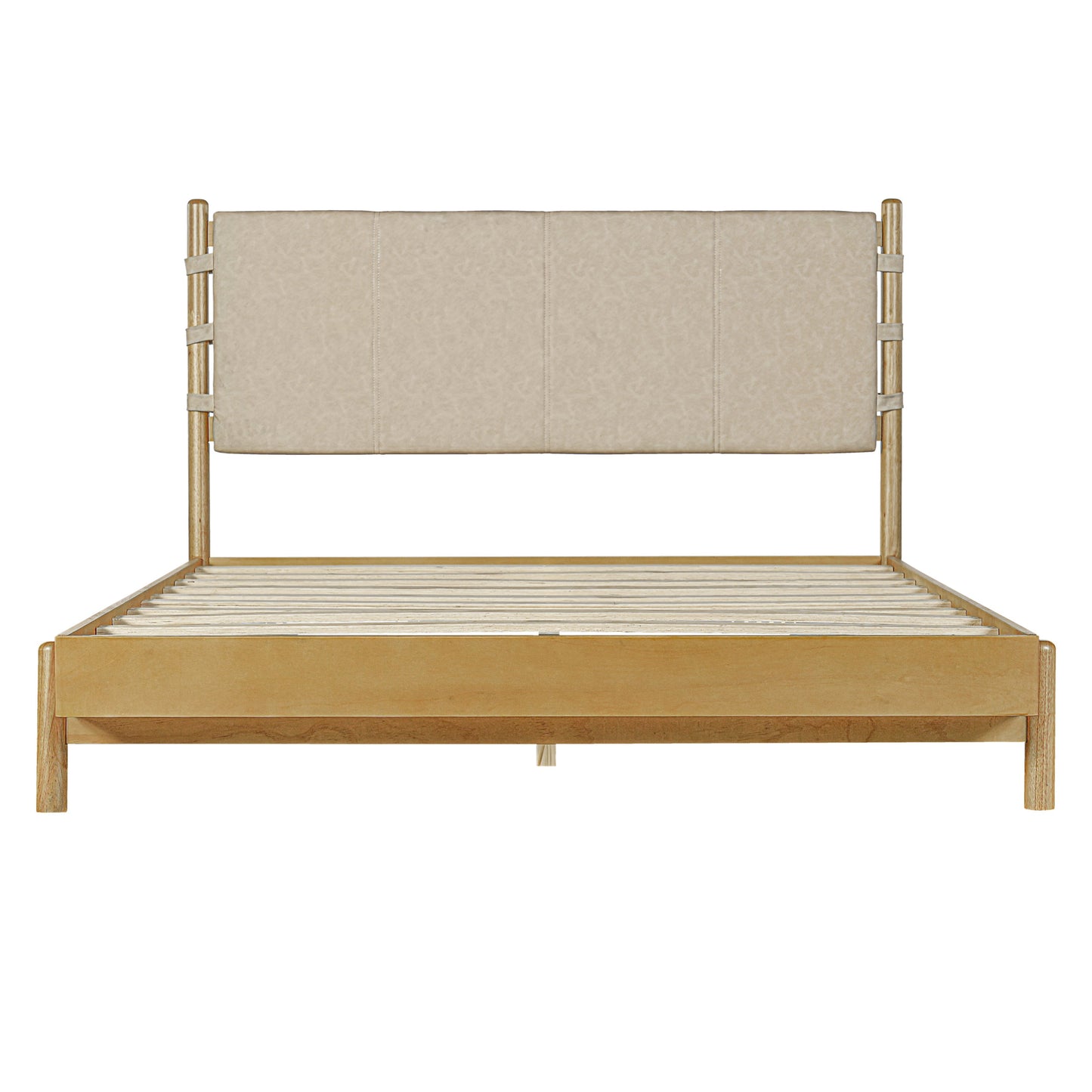 Queen Size Rubber Wood Bed Frame and Headboard