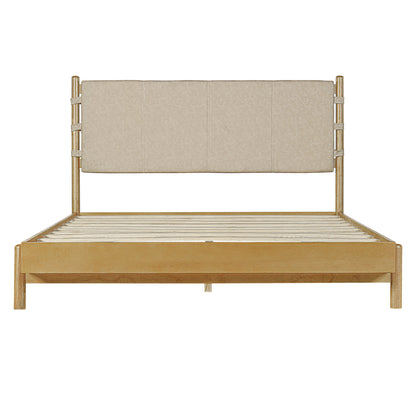 Queen Size Rubber Wood Bed Frame and Headboard