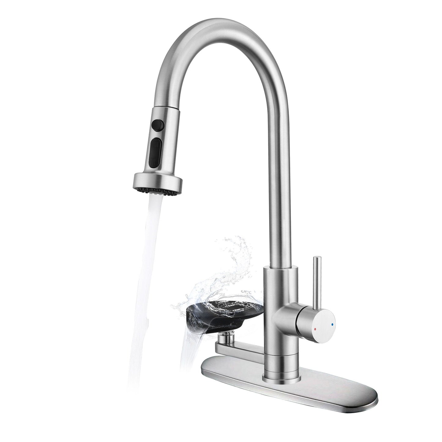 3 In 1 Kitchen Faucet and Press Glass Rinser