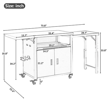 Foldable Outdoor Prep Cart and Storage Shelf