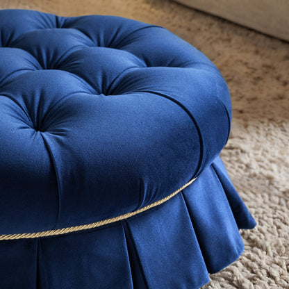 Roquefort 24.5in Dog Sofa Bed, blue velvet tufted rope-trim HouseOfZazla on Tampa Home & Garden Store