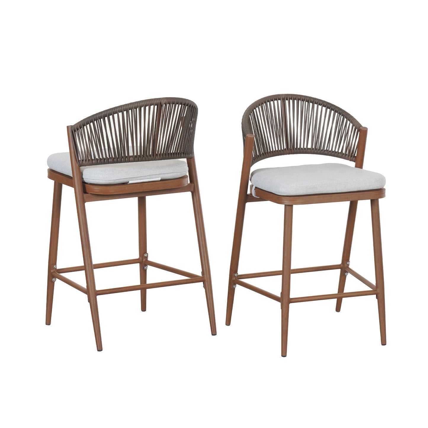 Outdoor Counter Stools with Wicker and Metal