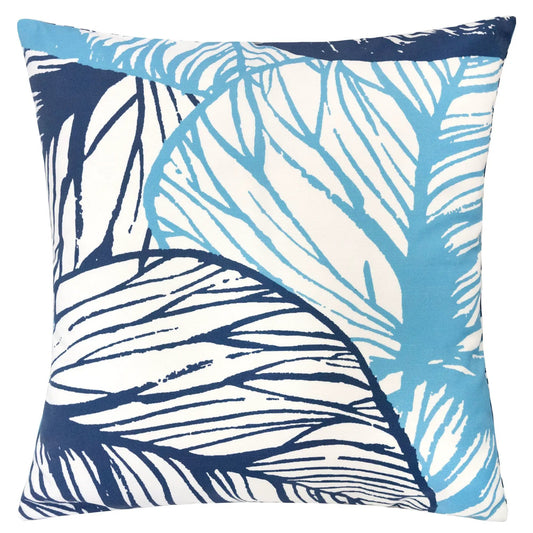 Leaf Vein Indigo Pillow by Unique Piece Furniture with navy leaf pattern, accent pillow on Tampa Home & Garden Store