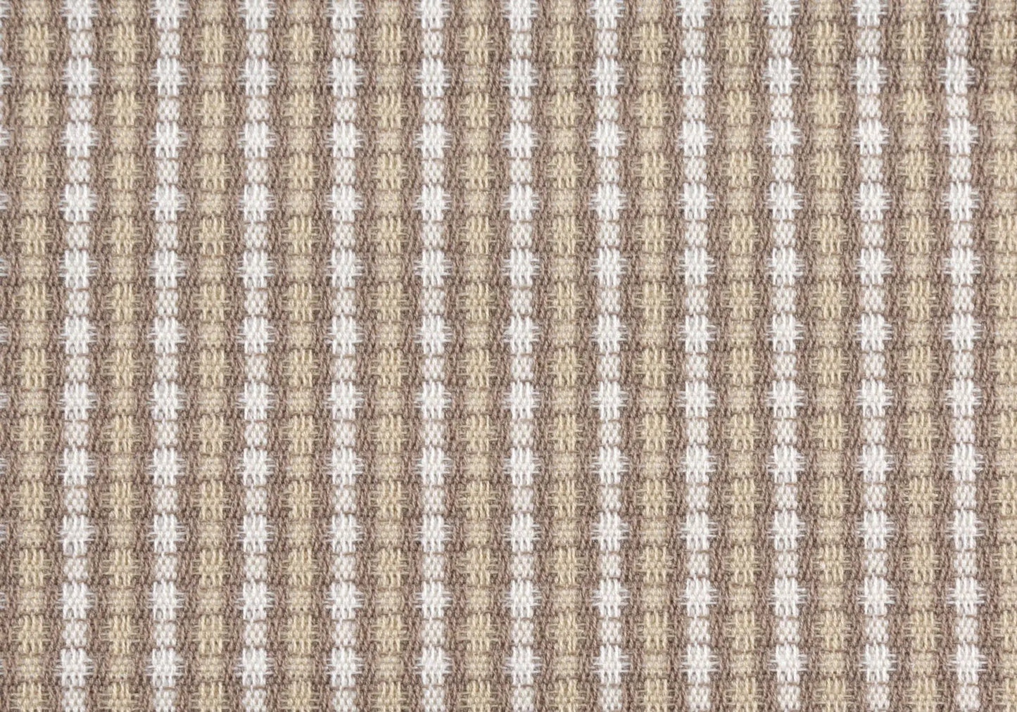 Square throw pillow fabric in brown beige woven pattern with white accents on Tampa Home & Garden Store