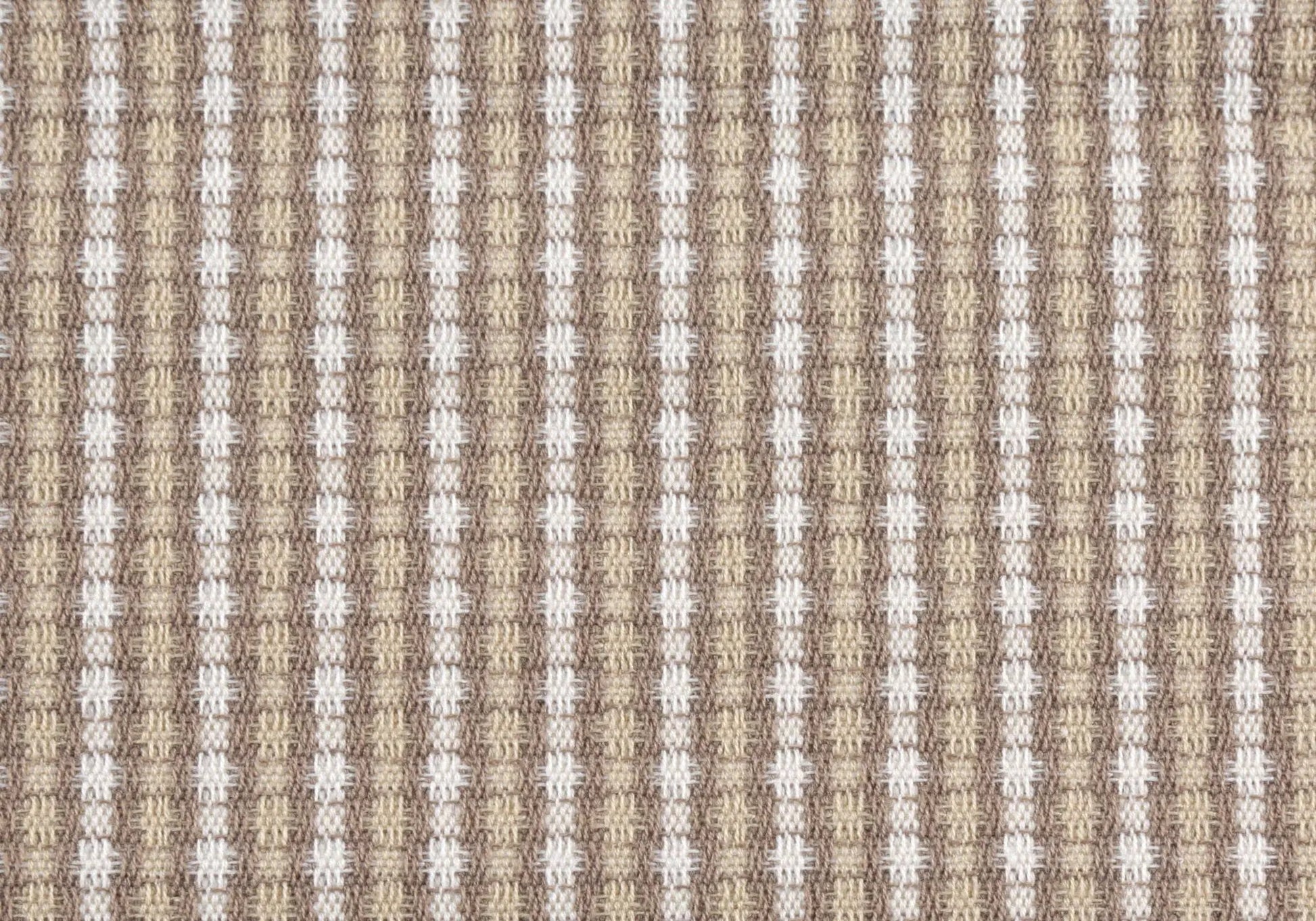 Square throw pillow fabric in brown beige woven pattern with white accents on Tampa Home & Garden Store
