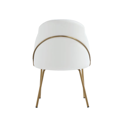 Upholstered dining chair white upholstery with gold metal frame HouseOfZazla on Tampa Home & Garden Store