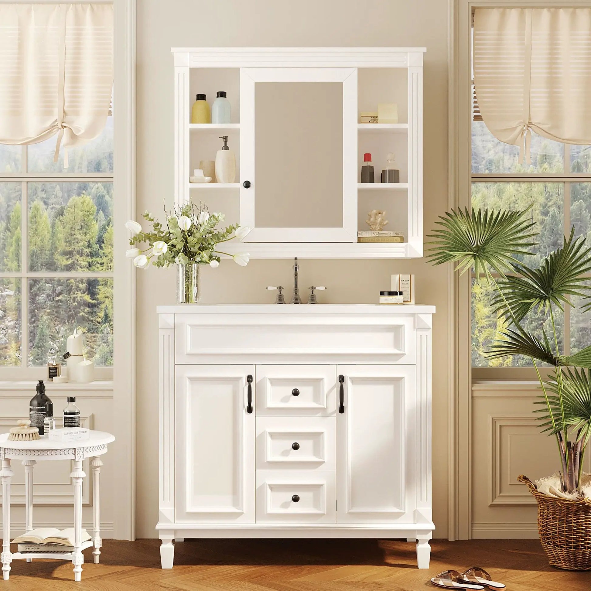 Bathroom Vanity With Top Sink white 2 doors 2 drawers on Tampa Home & Garden Store