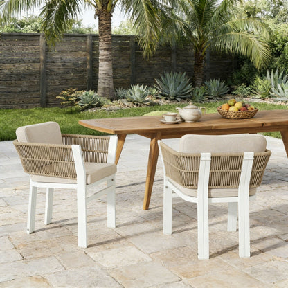 Durable Aluminum Outdoor Dining Chairs Set of Two