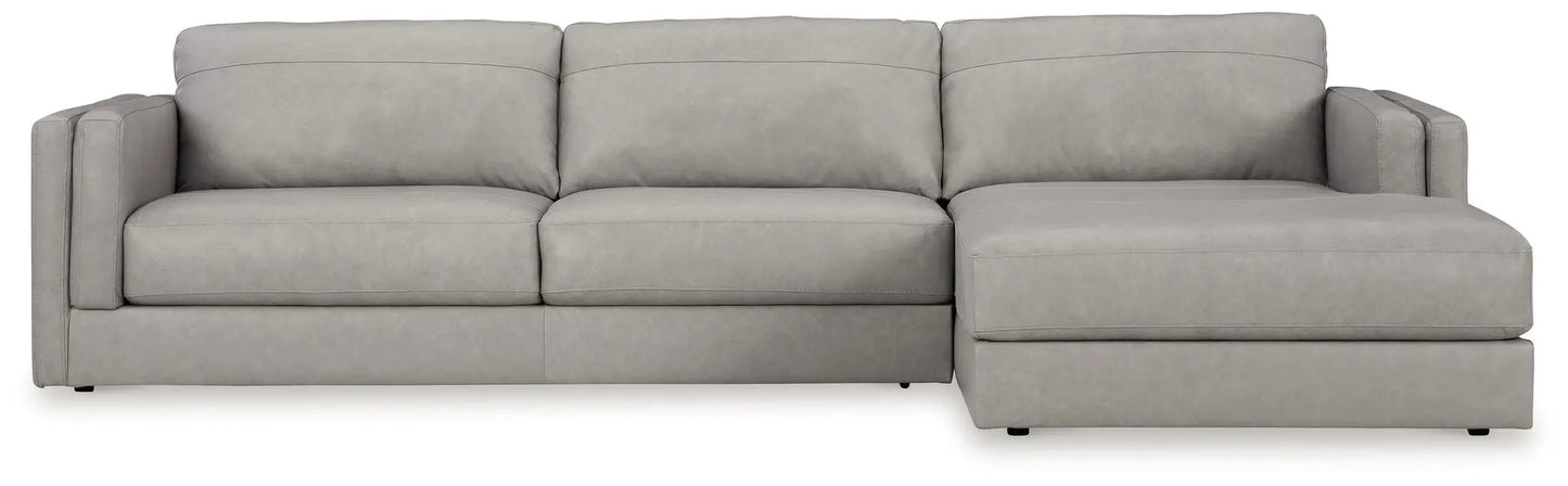 Amiata stationary sectional sofa in gray faux leather by Unique Piece Furniture on Tampa Home & Garden Store