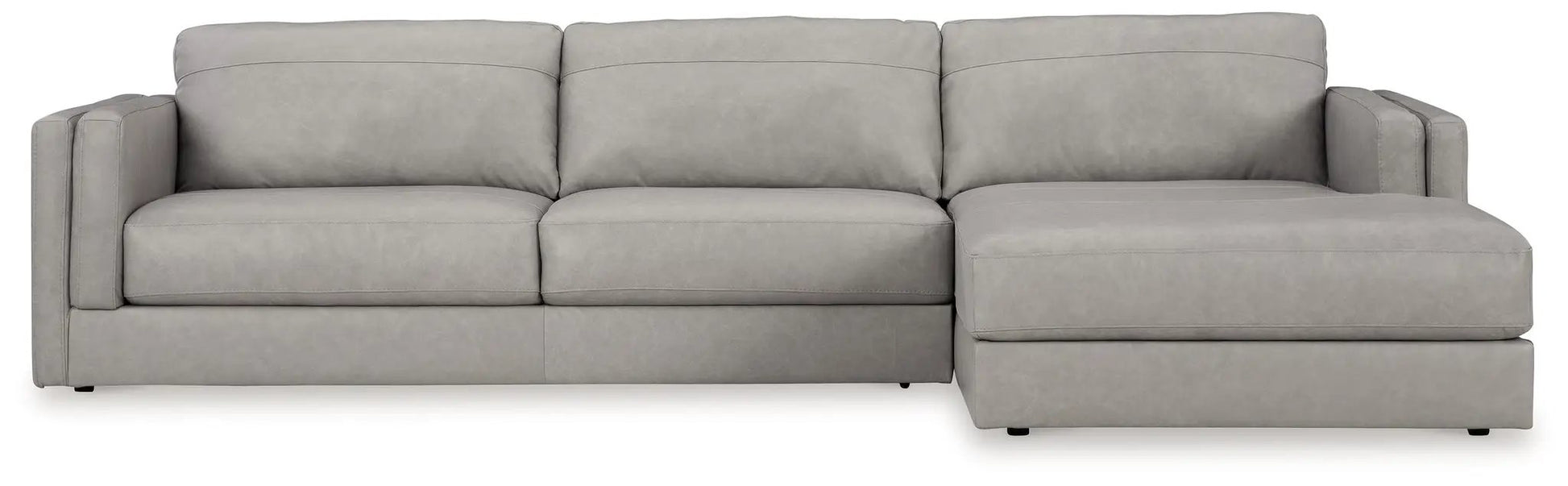 Amiata stationary sectional sofa in gray faux leather by Unique Piece Furniture on Tampa Home & Garden Store