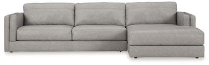 Amiata stationary sectional sofa in gray faux leather by Unique Piece Furniture on Tampa Home & Garden Store