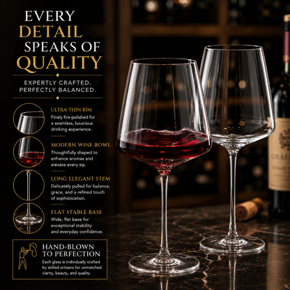 Classica Stemmed Red Wine Glass Set of Four