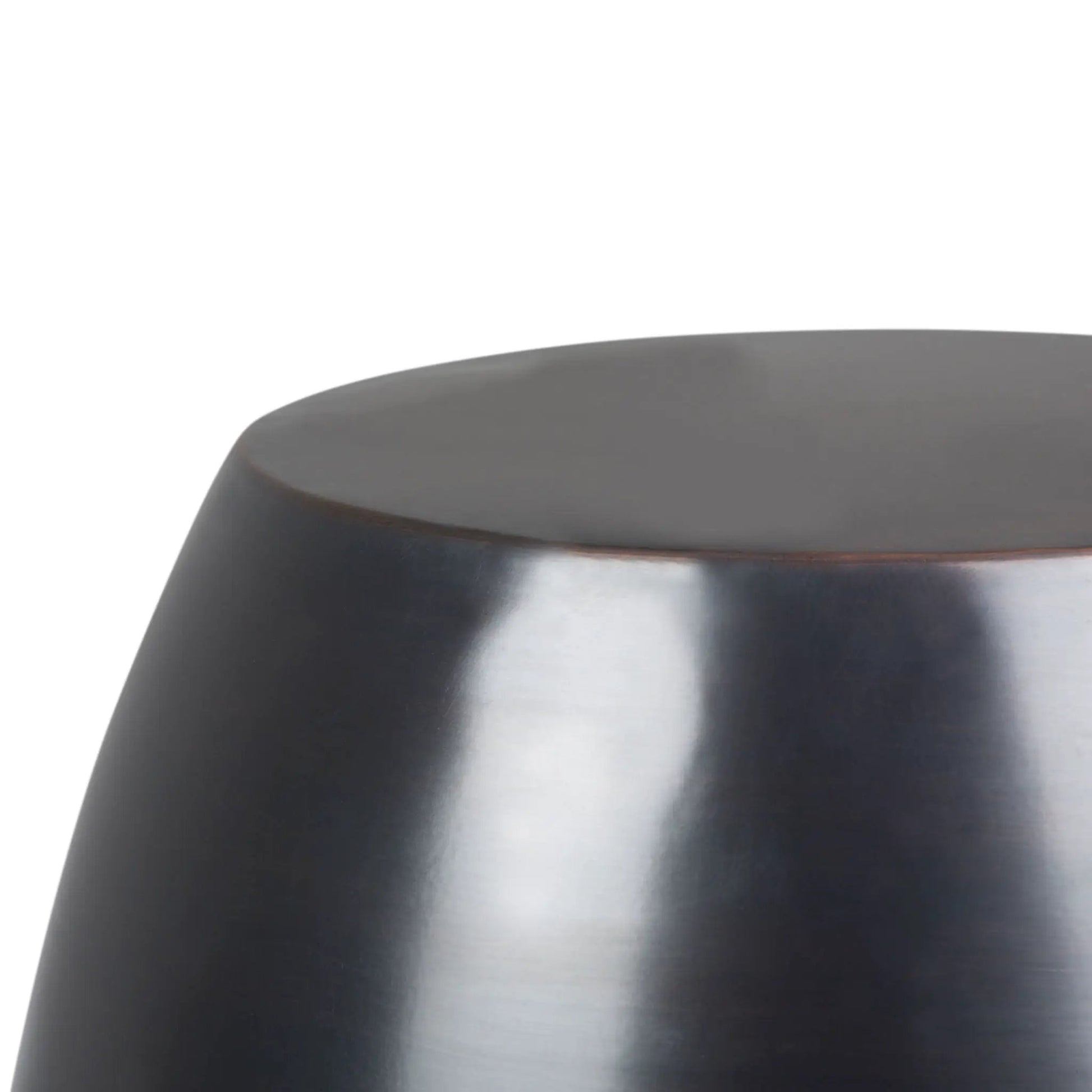 Flanigan hand crafted metal accent table top in dark gunmetal brushed finish on Tampa Home & Garden Store