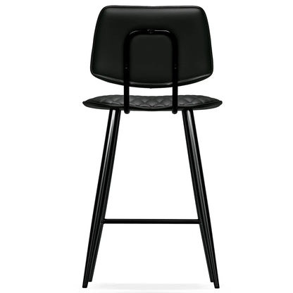 Raya Upholstered Counter Stool Set of 2, black faux leather on Tampa Home & Garden Store