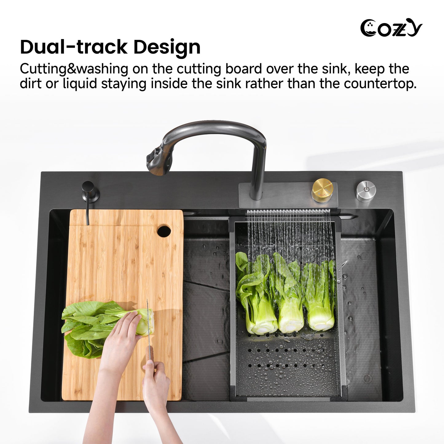 Modern Waterfall Single Bowl Kitchen Sink