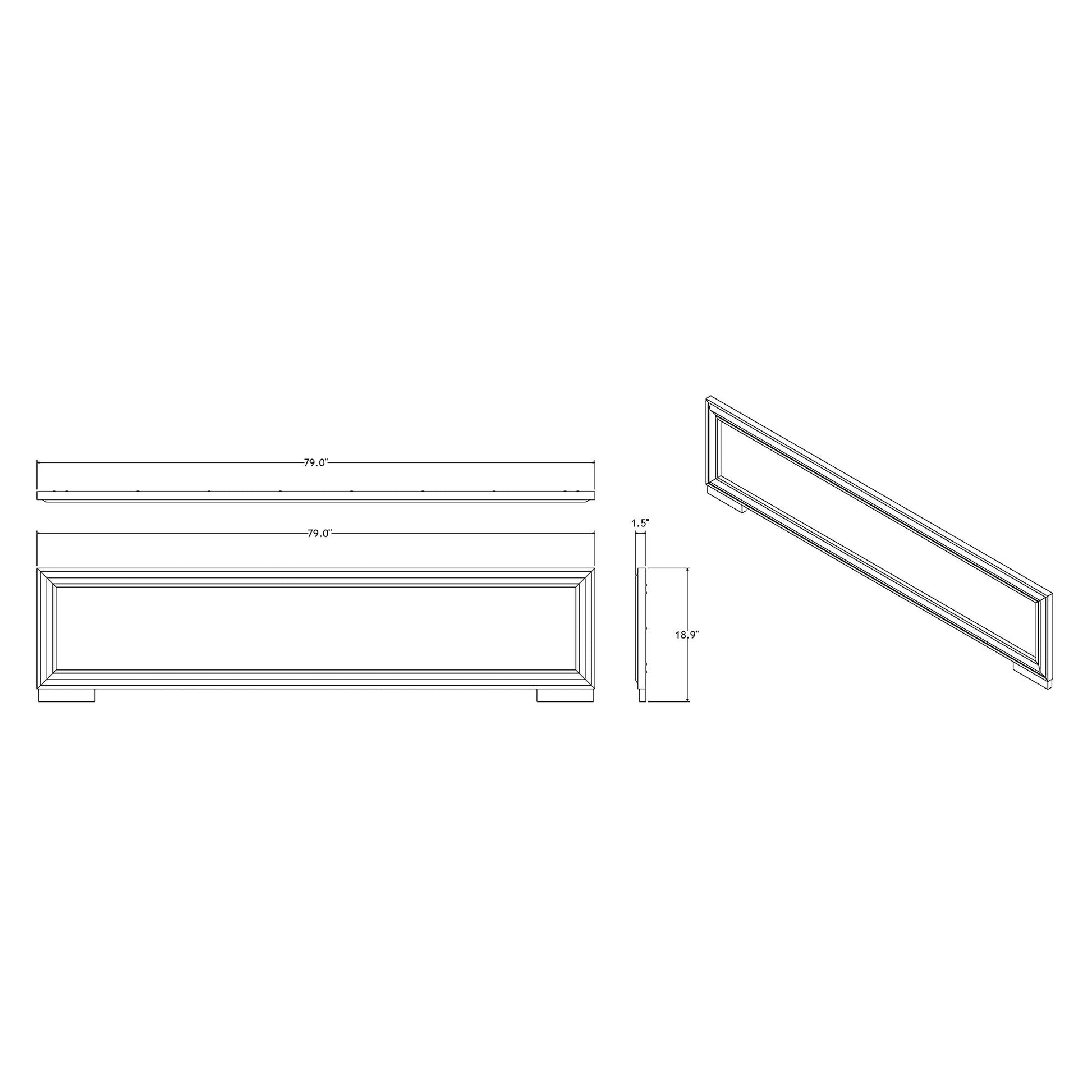 Adelaide bed with LED, HouseOfZazla platform bed frame blueprint with rectangular headboard on Tampa Home & Garden Store