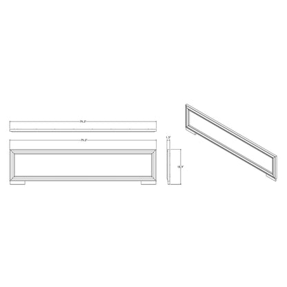 Adelaide bed with LED, HouseOfZazla platform bed frame blueprint with rectangular headboard on Tampa Home & Garden Store
