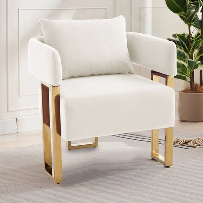Modern Classic Teddy Fleece Chair with Metal Foot