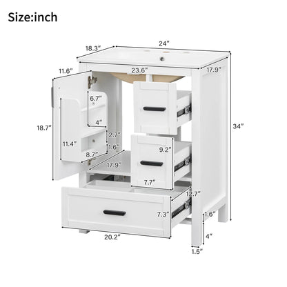 Bathroom Vanity With Sink and Soft-Close Drawers