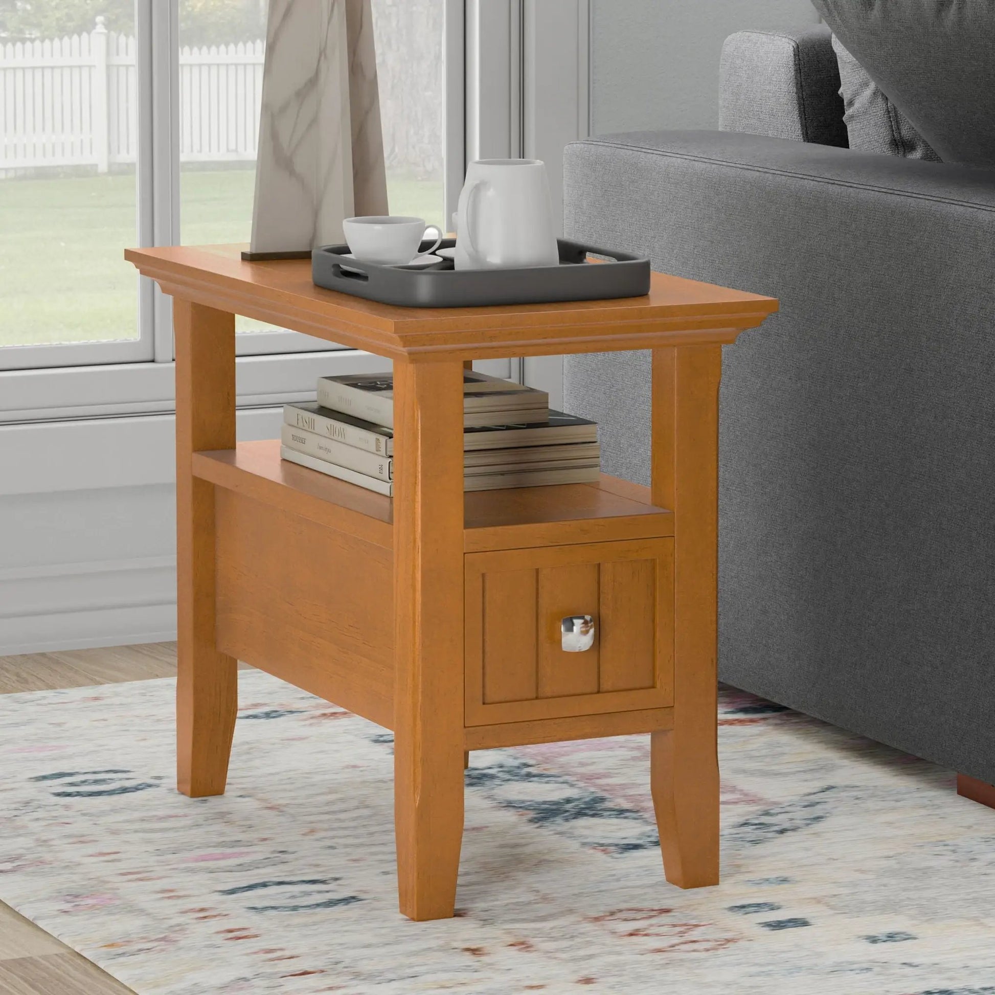 Acadian End Table With Drawer in warm oak finish by Unique Piece Furniture on Tampa Home & Garden Store